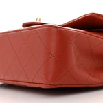 Lambskin Quilted Small Double Flap Red