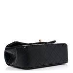 Lambskin Quilted Mini Top Handle Rectangular Flap Black