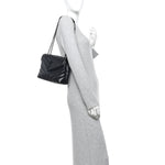 Calfskin Y Quilted Monogram Monochrome Small Loulou Chain Satchel Black