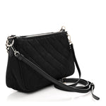 Nylon Tessuto Impuntu Quilted Crossbody Bag Black
