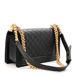 Caviar Quilted Medium Boy Flap Black