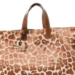 Jacquard Leopard Print Shopping Tote Brown