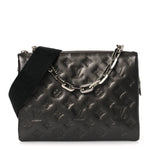 Lambskin Embossed Monogram Coussin PM Anthracite