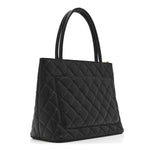 Caviar Quilted Medallion Tote Black