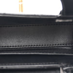 Shiny Aged Calfskin Quilted Mini Nano Kelly Shopper Black