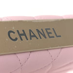 Lambskin Quilted Trendy Chain CC Wallet On Chain WOC Light Pink