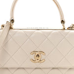 Lambskin Quilted Small Trendy CC Dual Handle Flap Bag White
