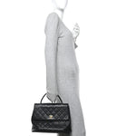 Caviar Quilted Jumbo Kelly Flap Black