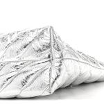Metallic Crushed Calfskin Quilted Medium Crush Carry All Tote Bag Silver