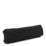 Tweed Quilted Kiss Lock Clutch Black