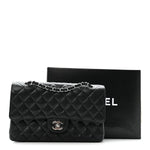 Caviar Quilted Medium Double Flap Black