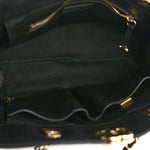 Caviar Quilted Small Shopping Tote  Black