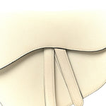 Grained Calfskin Saddle Bag White
