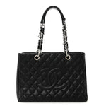Caviar Quilted Grand Shopping Tote GST Black