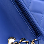 Lambskin Quilted Mini Hollywood Charms Rectangular Flap Blue