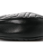 Azalea Calfskin Matelasse Heart Mini GG Marmont Round Shoulder Bag Black