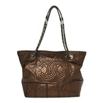 Metallic Aged Calfskin Large Shopping In Moscow Tote Bronze