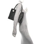 Caviar Quilted Medallion Tote Black