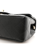 Lambskin Quilted Mini Rectangular Flap Black