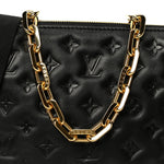 Lambskin Embossed Monogram Coussin PM Black
