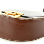 GG Supreme Monogram Web Medium Padlock Messenger Shoulder Bag Black
