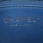 Denim Quilted Camellia Sweetheart Mini Flap Blue