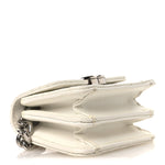 Caviar Quilted Enamel Coco Clutch With Chain White