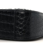 Calfskin Crocodile Embossed Le 5 A 7 Hobo Black