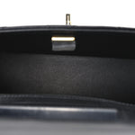 Shiny Calfskin Quilted CC Handle Vanity Flap Bag Black