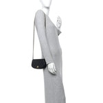 Calfskin Quilted Coco Mail Clutch With Chain Black