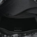 Oblique Mink Fur Saddle Soft Bag Dark Grey