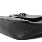 Grained Calfskin Medusa Camera Bag Black