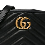 Calfskin Matelasse Mini GG Marmont Chain Shoulder Bag Black
