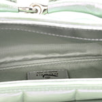 Iridescent Nappa Vertical Matelasse Small Maxi Horsebit Chain Shoulder Bag Iridescent Salvy Green