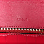 Calfskin Crocodile Embossed Mini C Vanity Bag Red