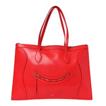 Glossy Calfskin Flat Luggage Shoulder Bag Ultra Red