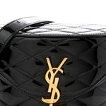 Patent Matelasse Monogram June Box Bag Black
