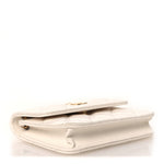 Lambskin Quilted Pearl Crush Clutch With Chain White