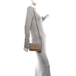 Caviar Quilted Wallet on Chain WOC Beige