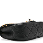 Lambskin Quilted Mini Coco Clips Single Flap Black