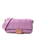 Nappa FF 1974 Embossed Baguette Agapanto
