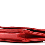 Caviar Quilted Wallet on Chain WOC Red