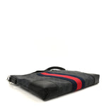 Soft GG Supreme Monogram Appia Calfskin Web East West Messenger Bag Black Grey