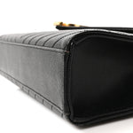 Grain De Poudre Matelasse Chevron Large Monogram Satchel Black