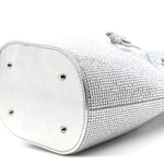 Satin Crystal Embellished Medium Piper Bucket  Silver Rhine