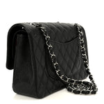 Caviar Quilted Medium Double Flap Black