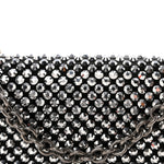 Satin Crystal Metal Triangle Logo Mini Crossbody Bag Cristal