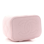 Caviar Quilted Mini Vanity Case With Chain Light Pink