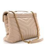Calfskin Y Quilted Monogram Medium Loulou Chain Satchel Dark Beige