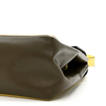 Calfskin Colorblock Mime Single Handle Bag Cream Burgundy Multicolor